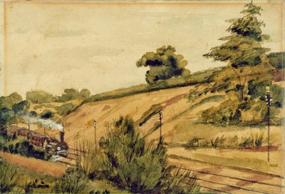 Landscape with Train by Edward W. Fitch